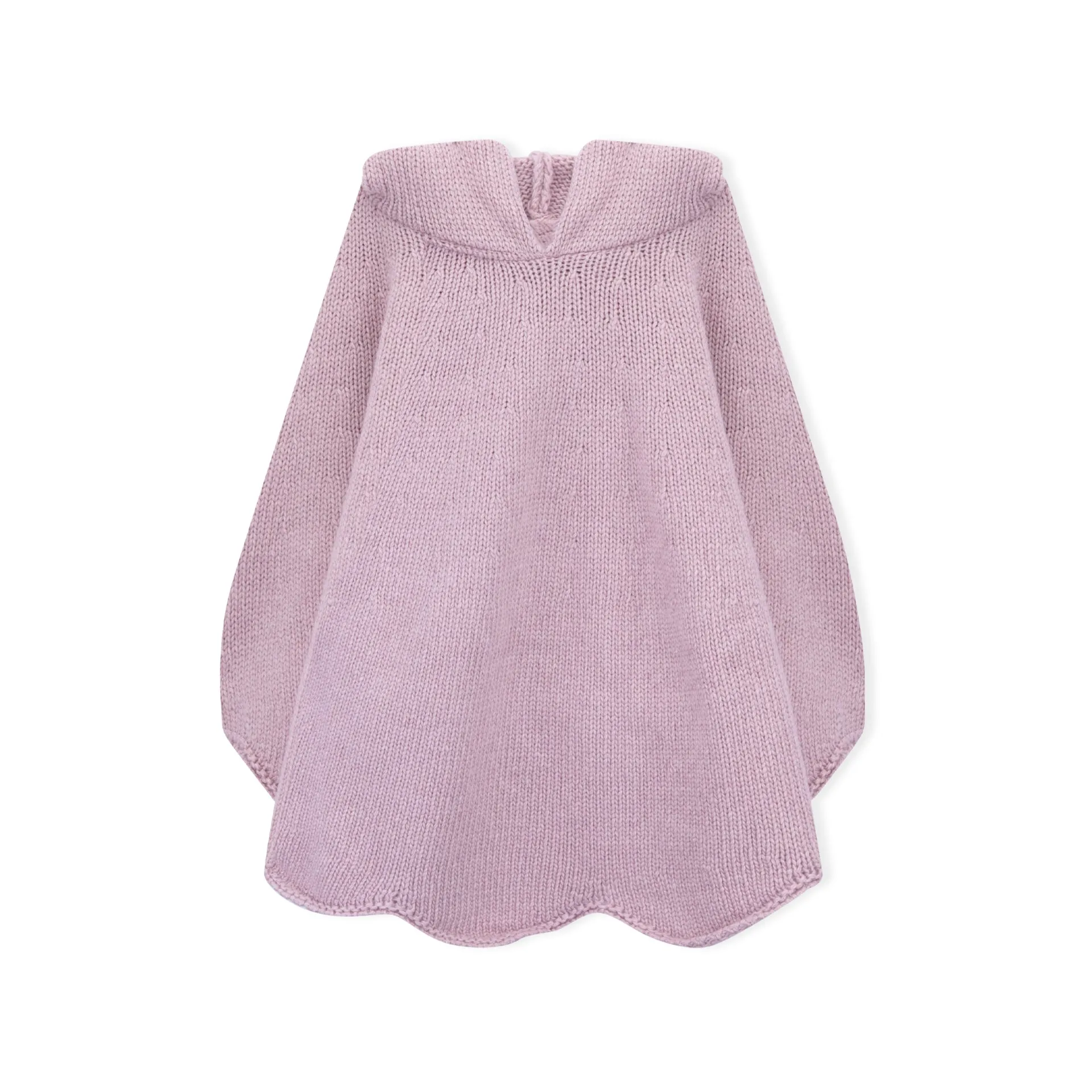 Girls Pink Hooded Poncho
