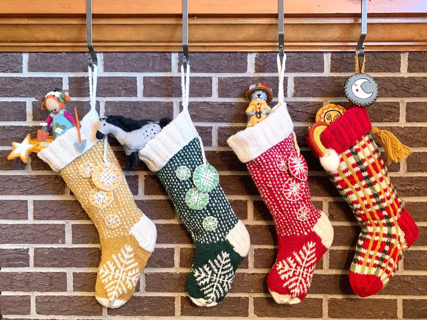 Gold Knit Snowflake Stocking
