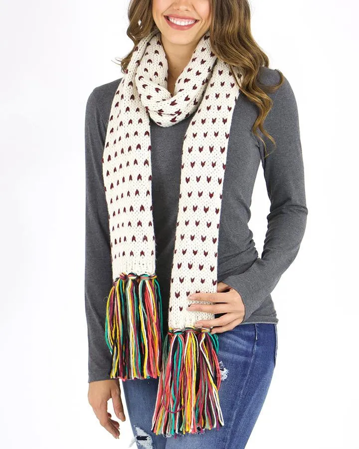 Grace & Lace Whipstitch Scarf - Ivory/Multicolor