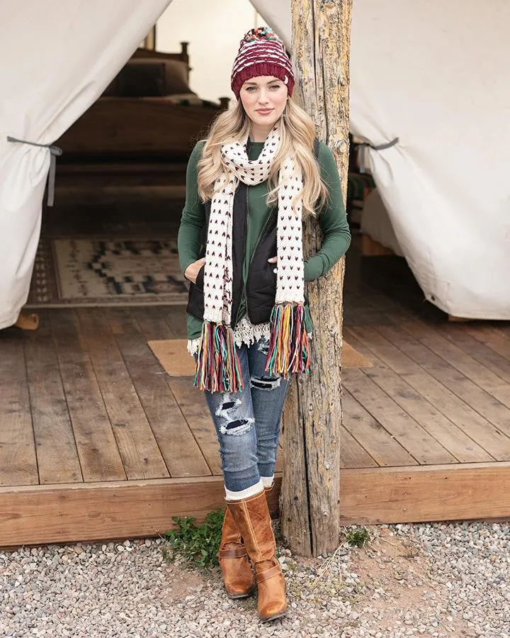 Grace & Lace Whipstitch Scarf - Ivory/Multicolor