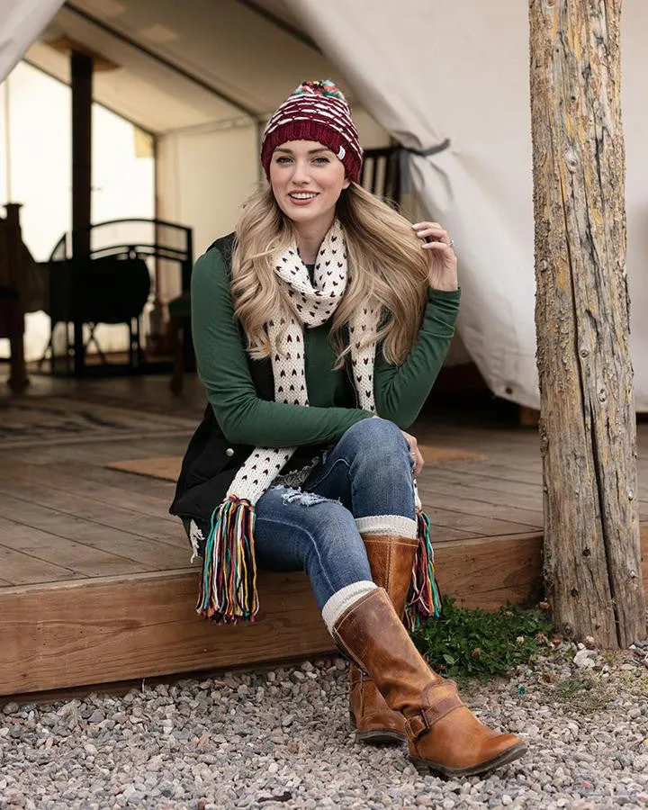 Grace & Lace Whipstitch Scarf - Ivory/Multicolor