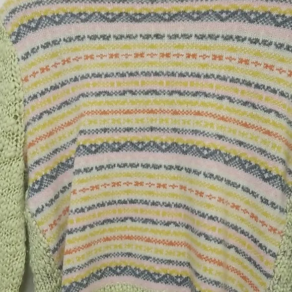 Granny Sweater Wool Blend Multicolor Cardigan Large