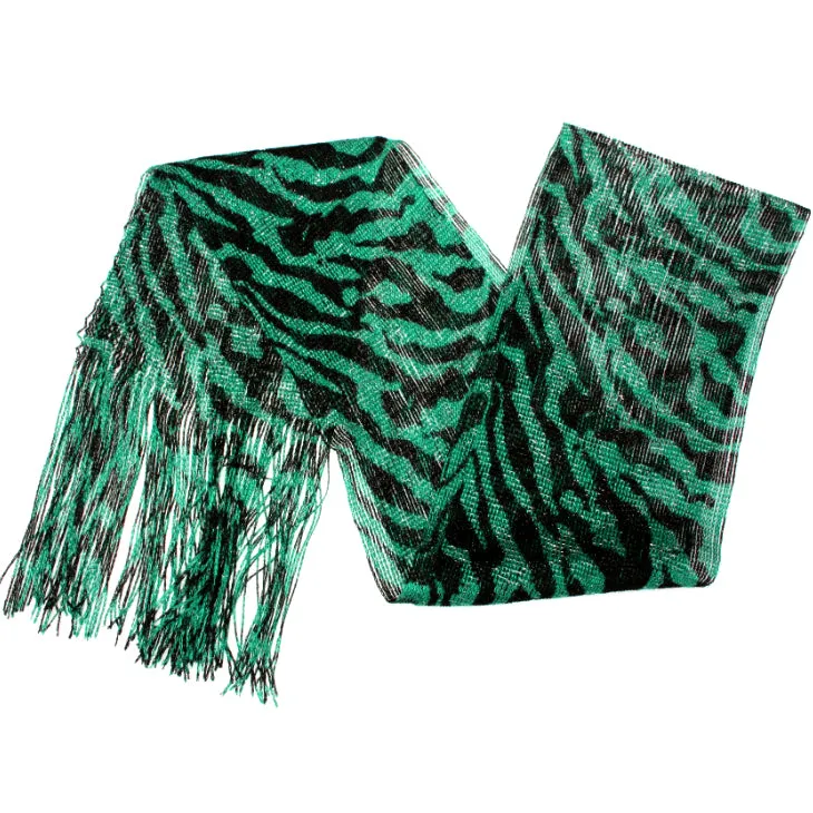 Green Lightweight 3 in 1 Zebra Print Sheer Scarf