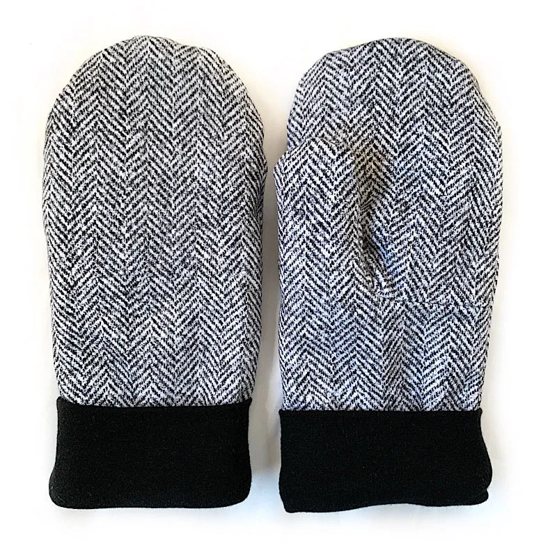 Grey Chevron Mittens