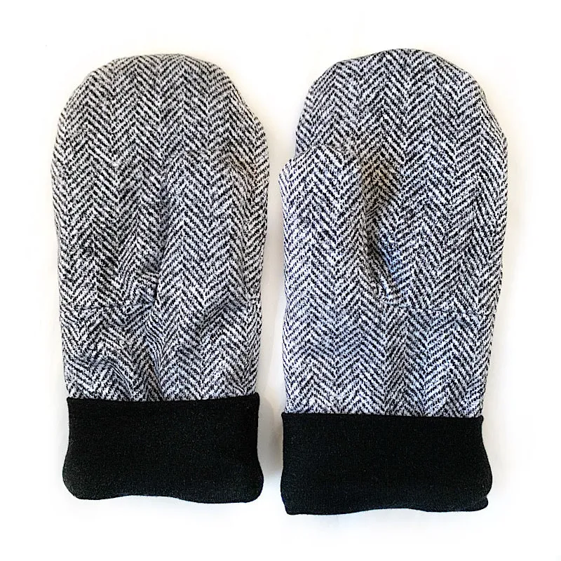 Grey Chevron Mittens