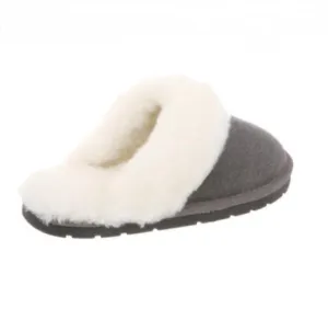 Grey Slip-On Sheepskin Scuff Slippers for Women by CLOUD NINE / RJS - Shoe Size S-M-L-XL-XXL