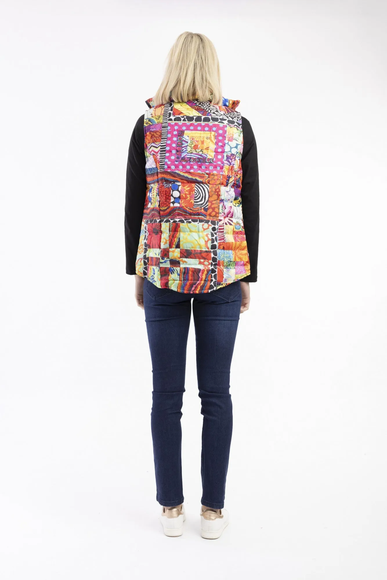Gypsy Patch Reversible Puffer Vest By Orientique