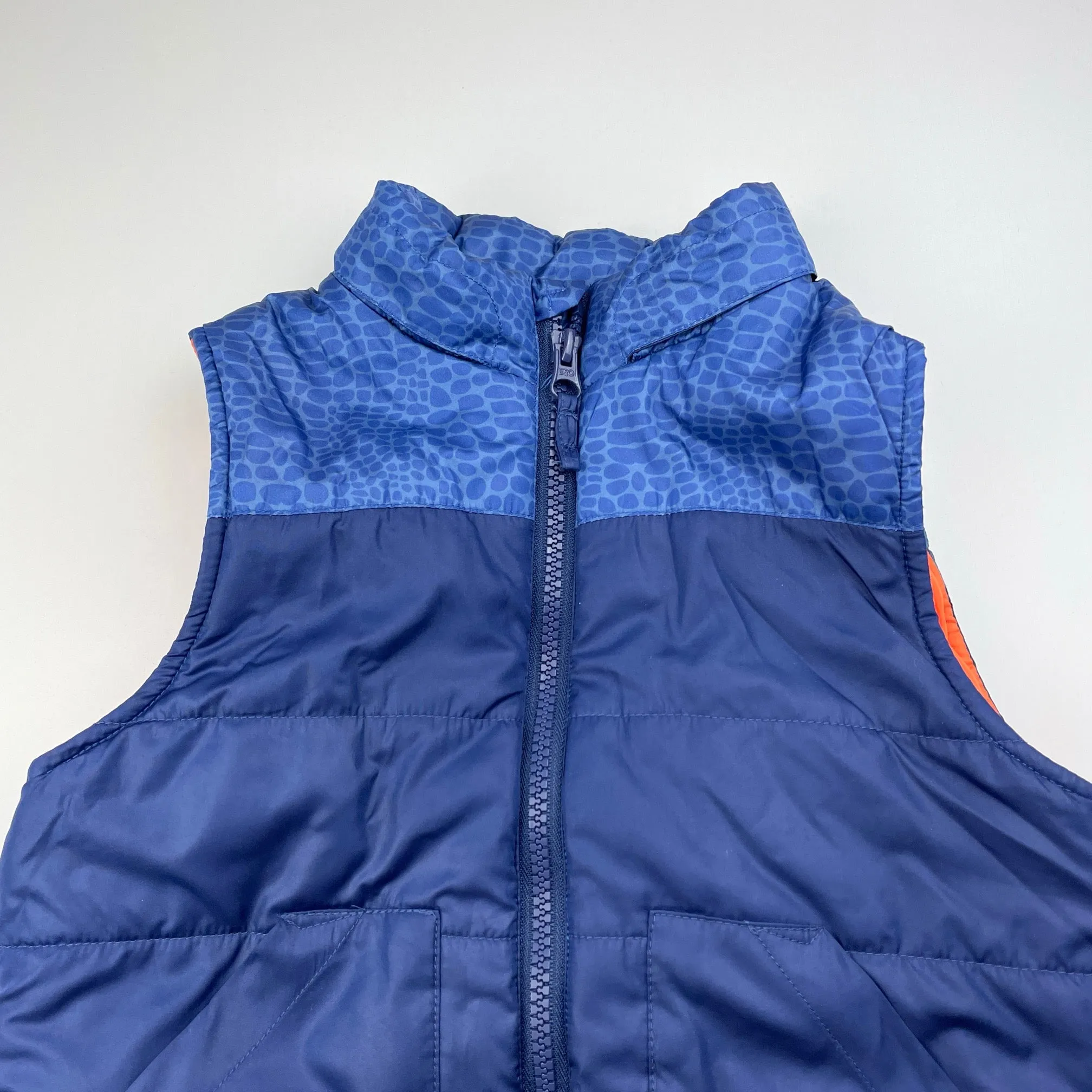 H&M blue puffer vest / sleeveless jacket, size 4, Pre-loved