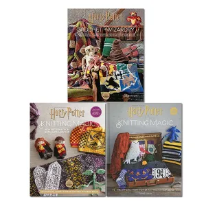 Harry Potter Knitting Magic Collection 3 Books Set Crochet Wizardry