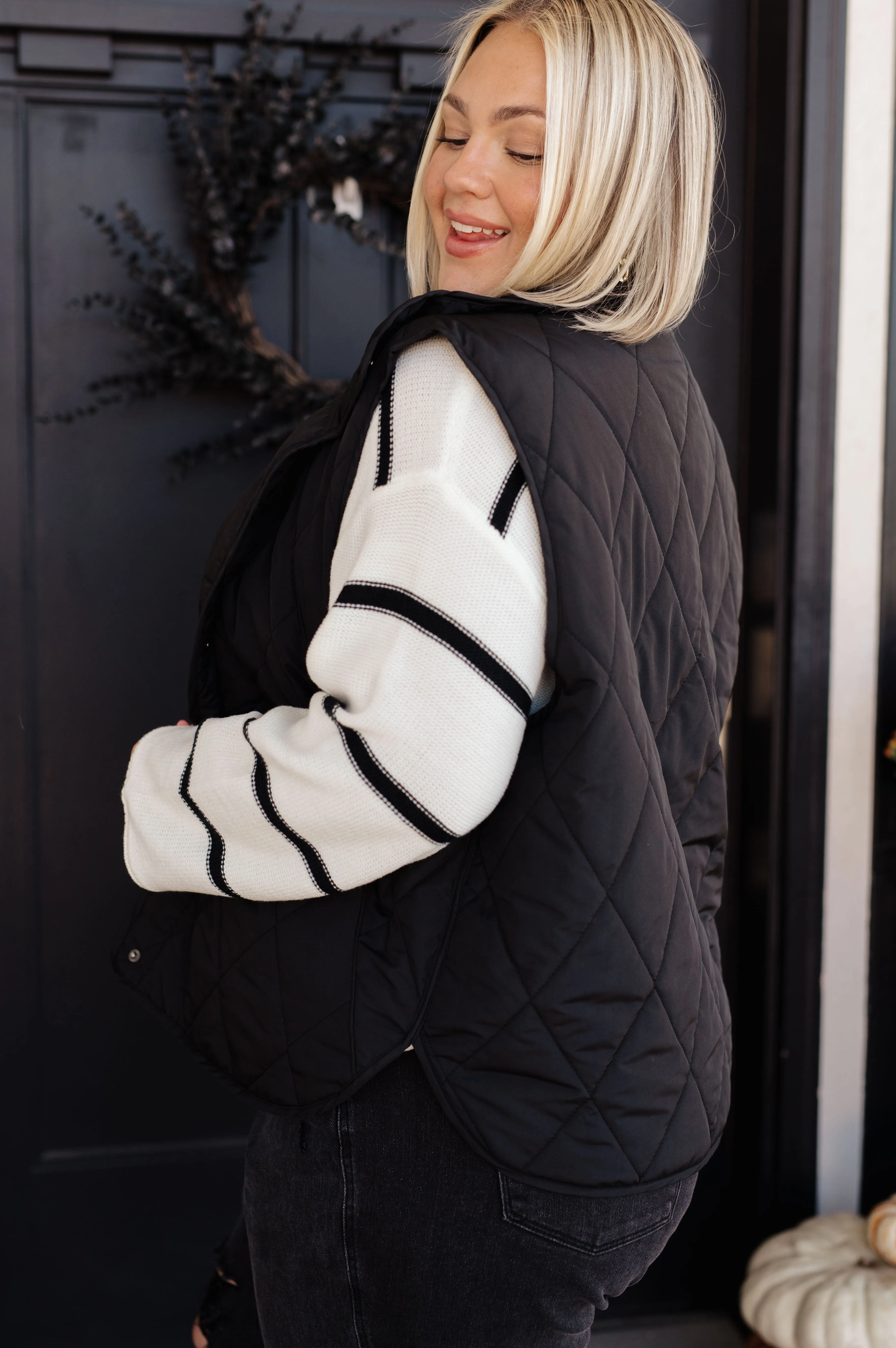 Hazel Blues® |  Neither Here Nor There Puffer Vest in Black