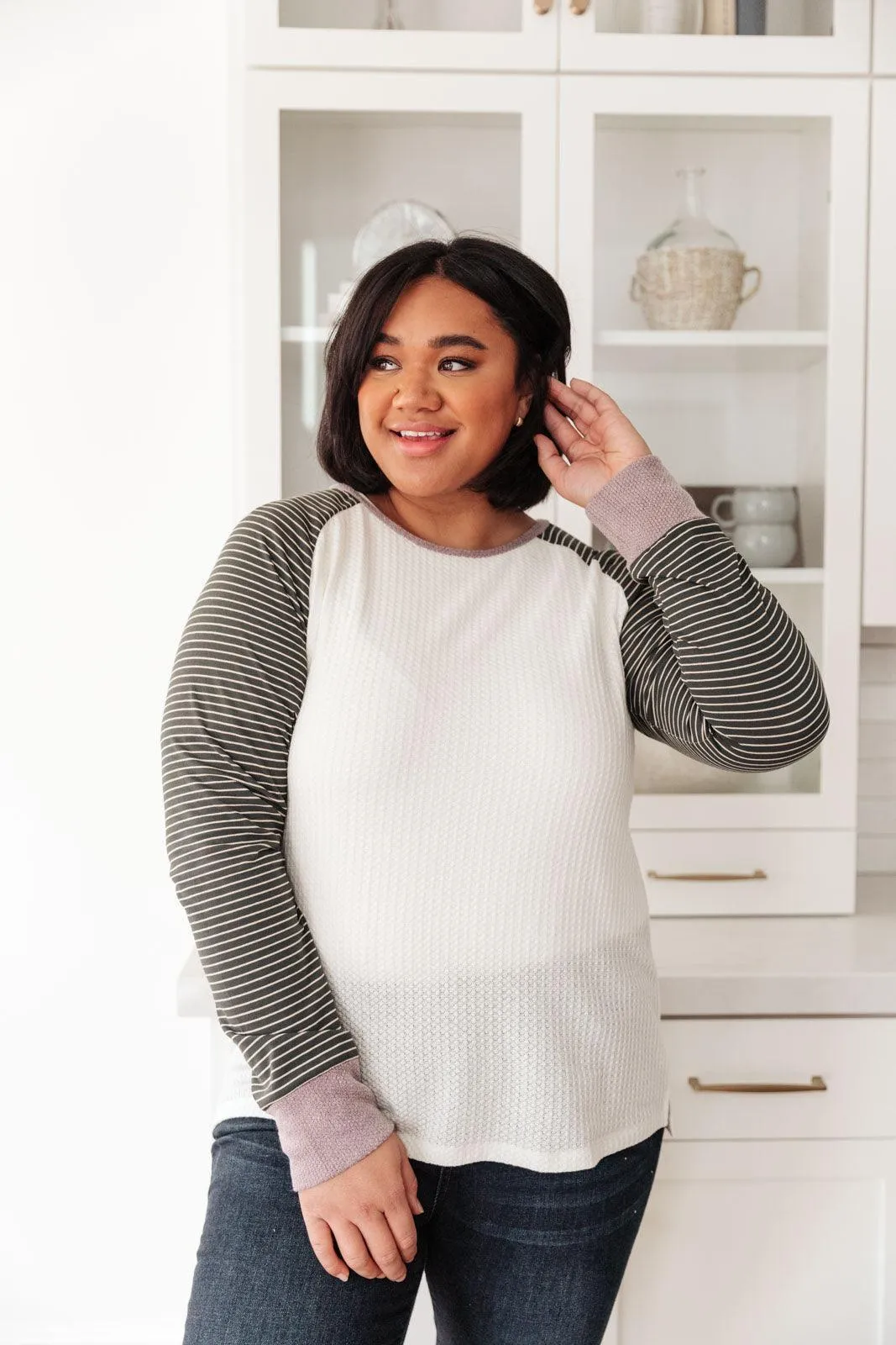 Hazel Blues® | Suave Stripes Raglan Top