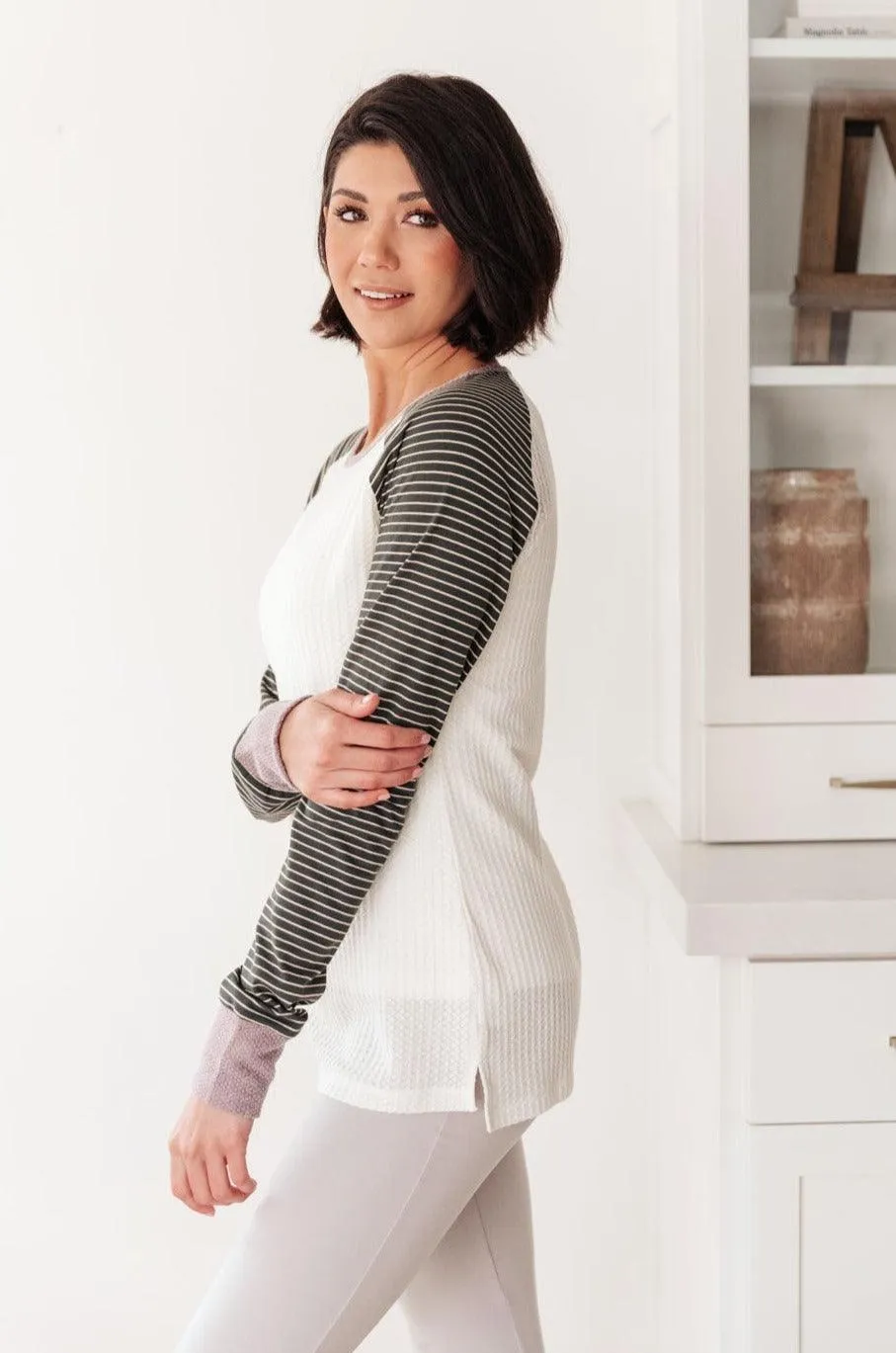 Hazel Blues® | Suave Stripes Raglan Top