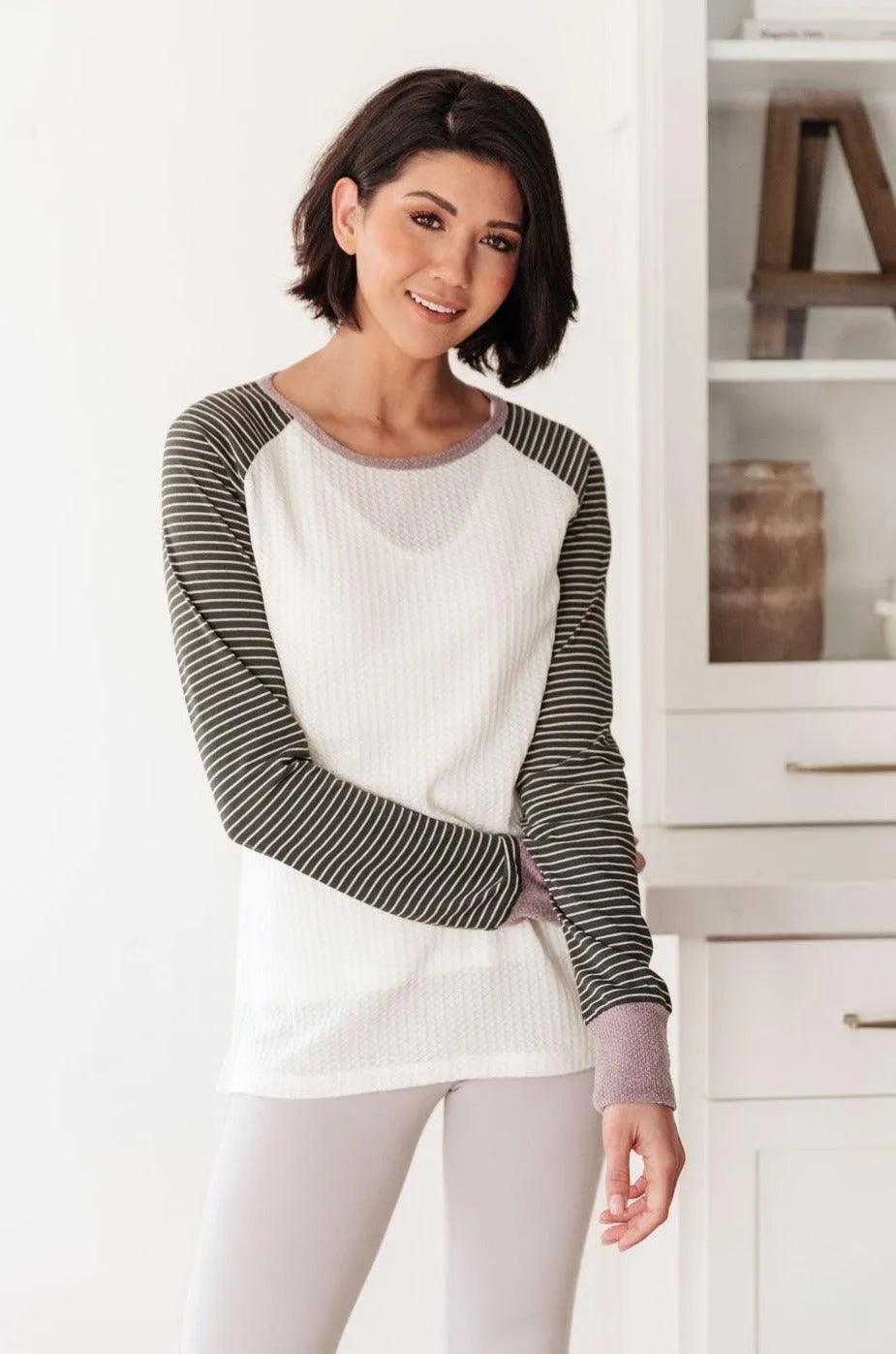 Hazel Blues® | Suave Stripes Raglan Top
