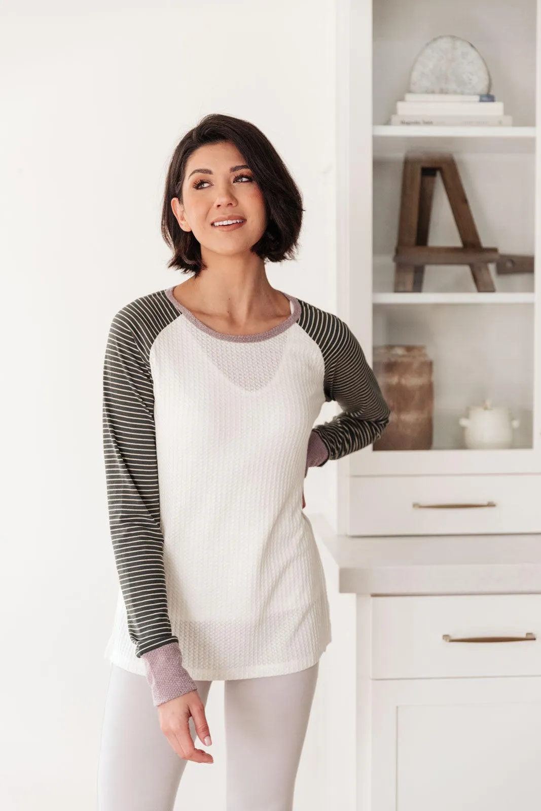 Hazel Blues® | Suave Stripes Raglan Top
