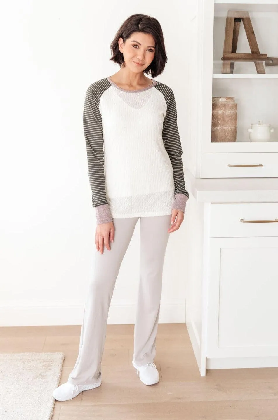 Hazel Blues® | Suave Stripes Raglan Top
