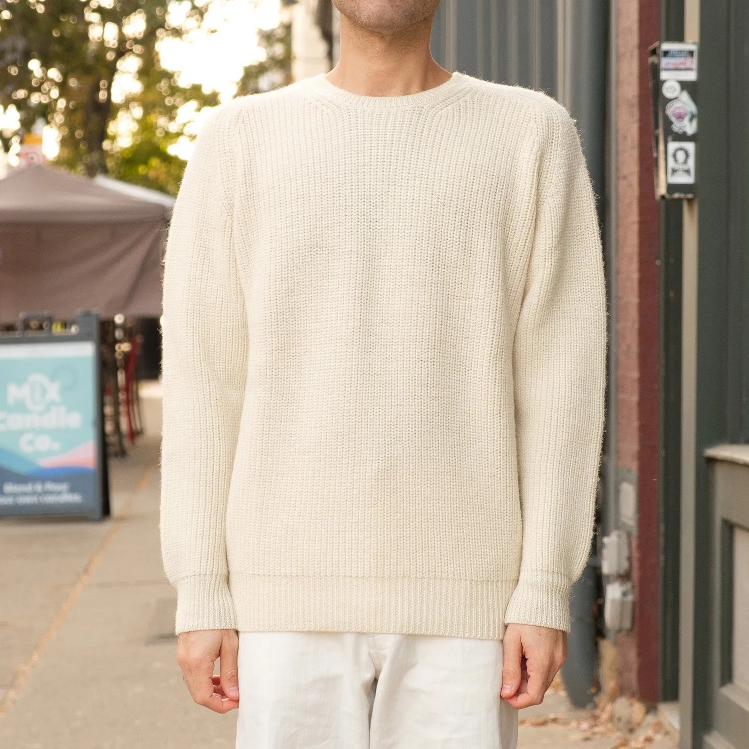 Highland Shakerknit Sweater in White