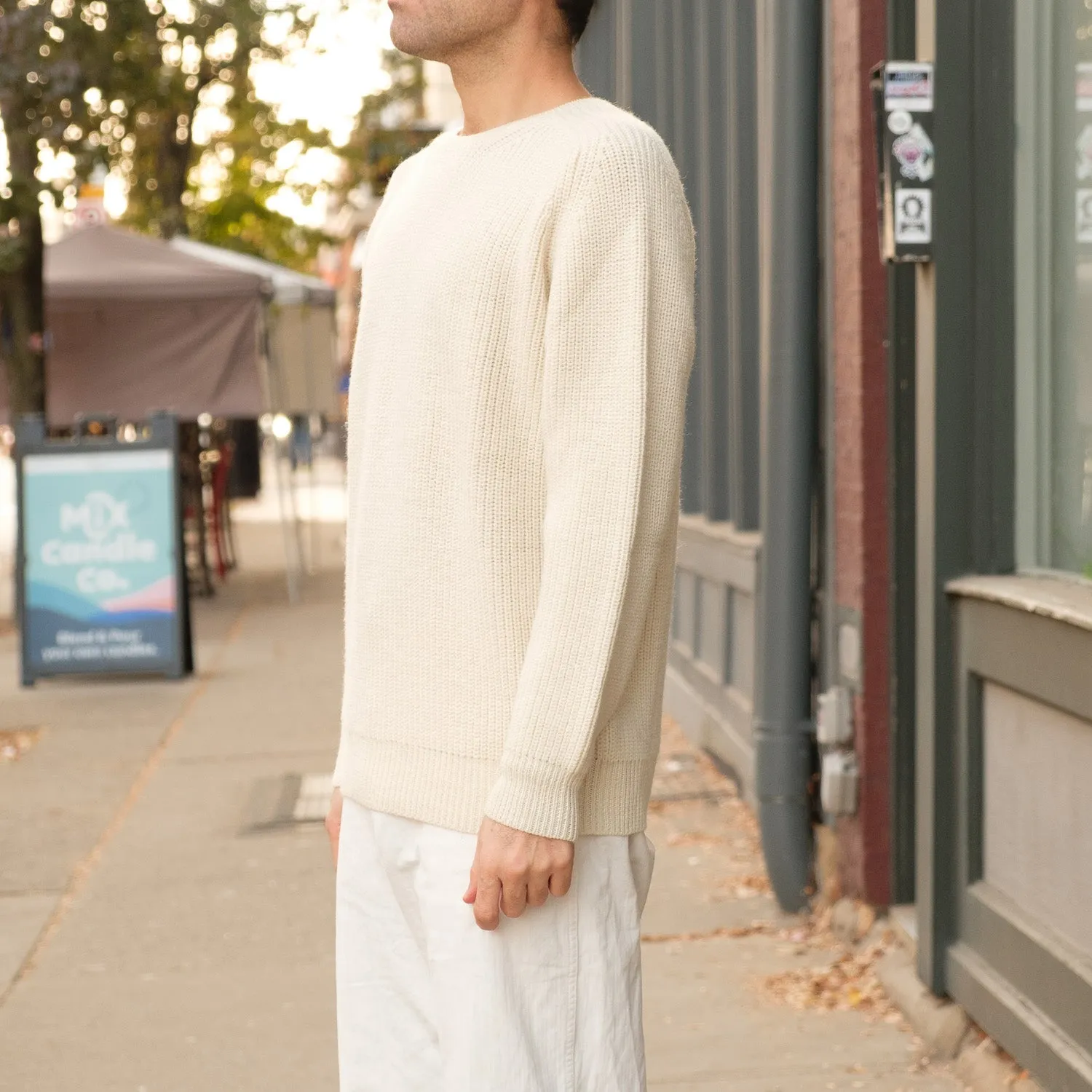 Highland Shakerknit Sweater in White