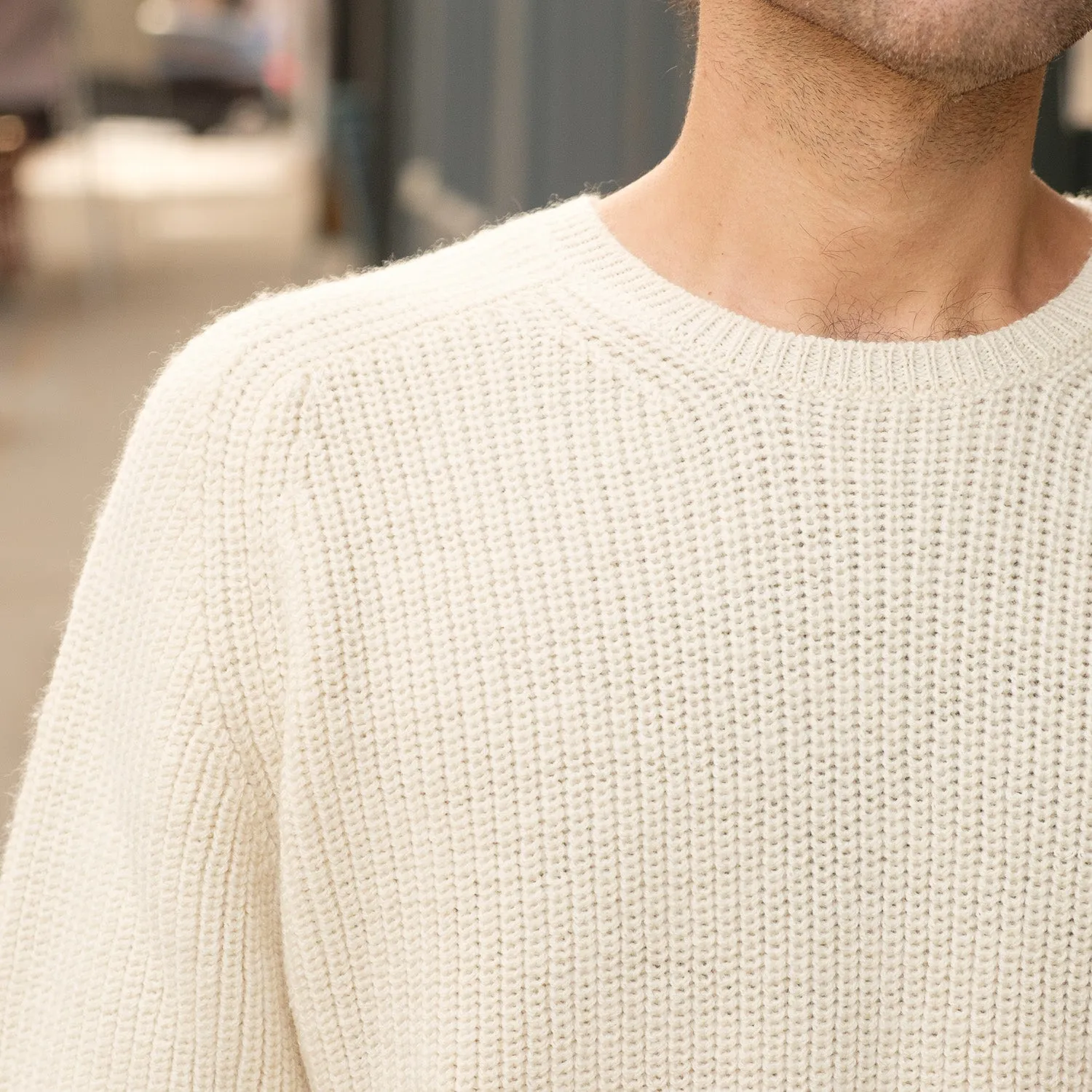 Highland Shakerknit Sweater in White