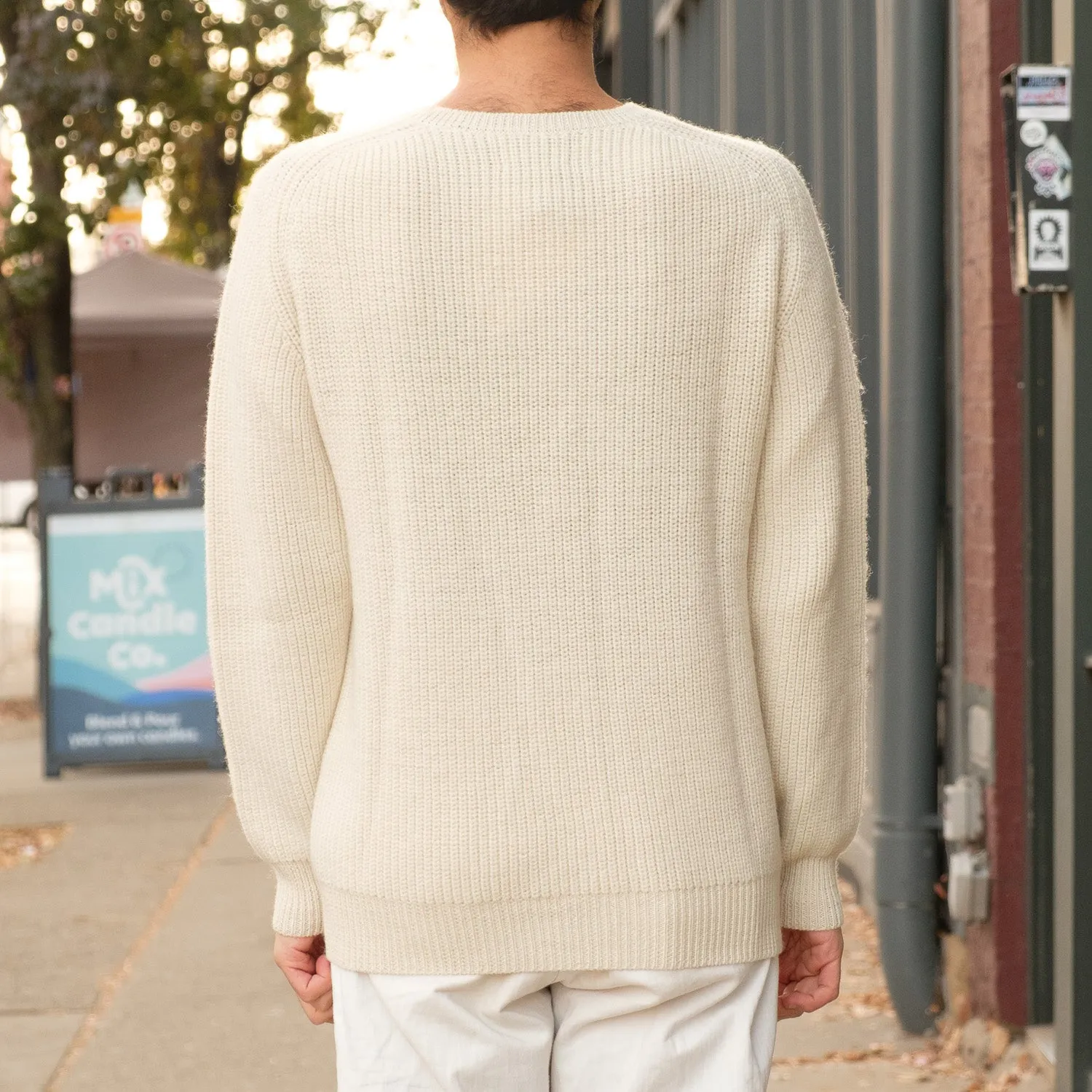 Highland Shakerknit Sweater in White