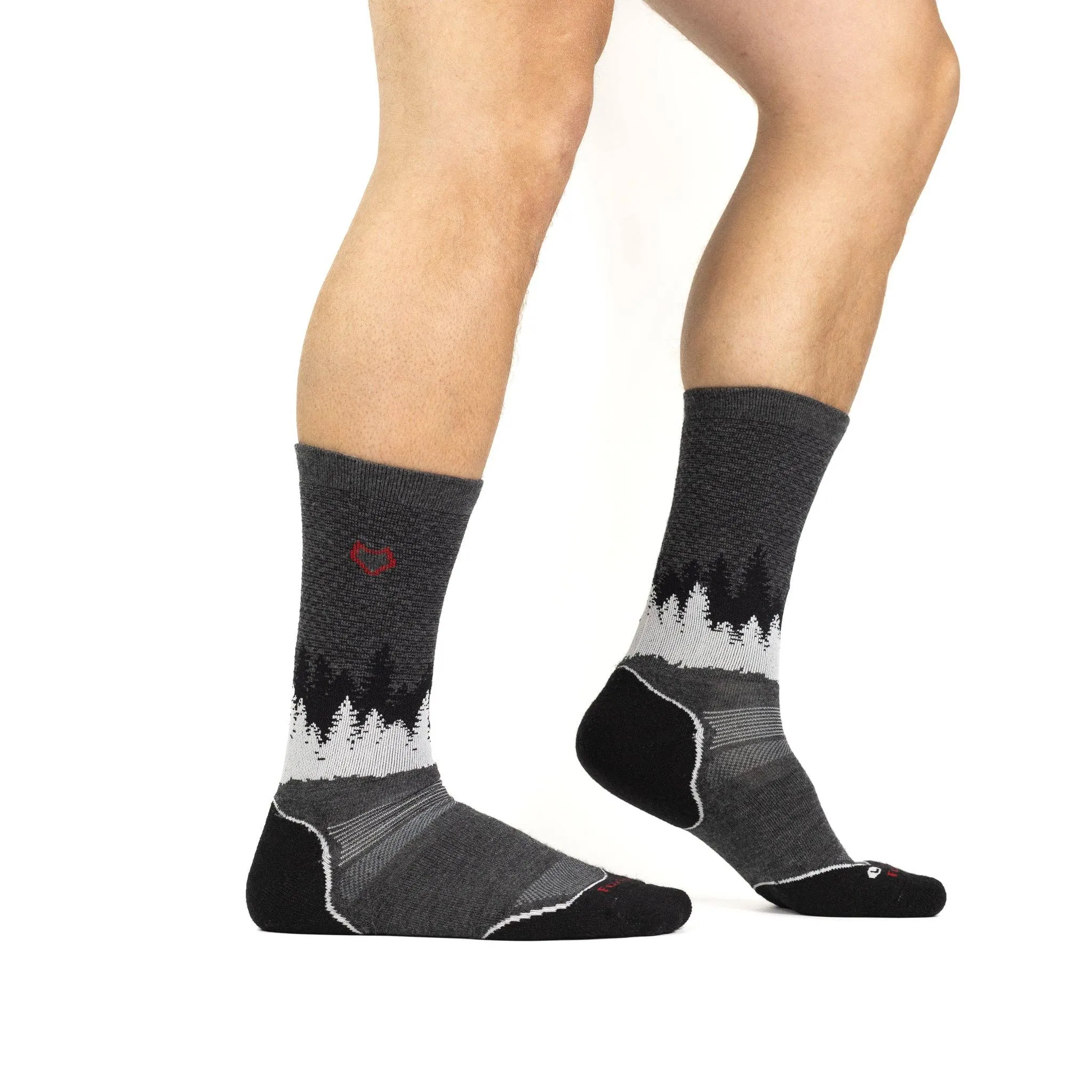Hike Decorah Medium Weight Crew: Charcoal/Red / Medium