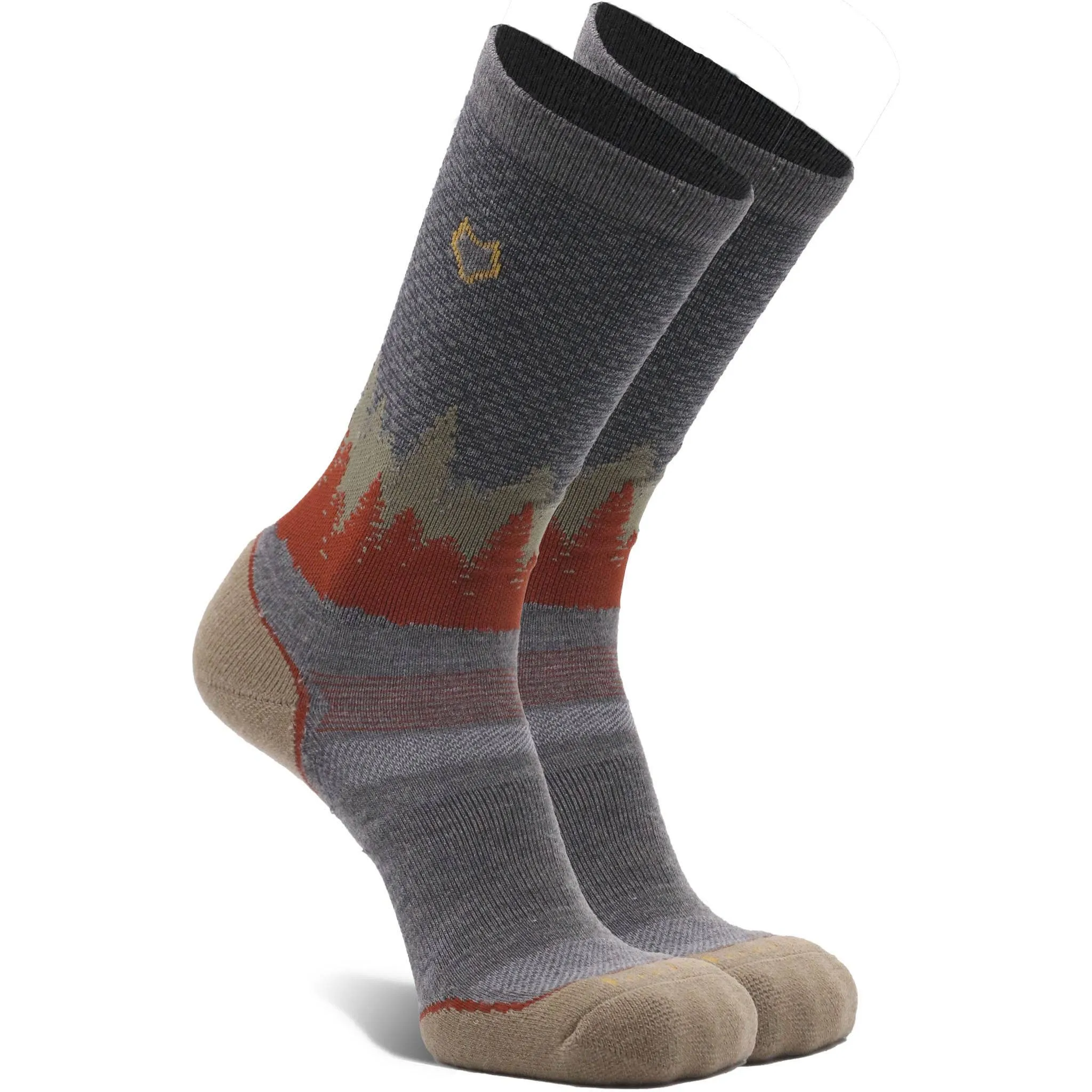 Hike Decorah Medium Weight Crew: Charcoal/Red / Medium