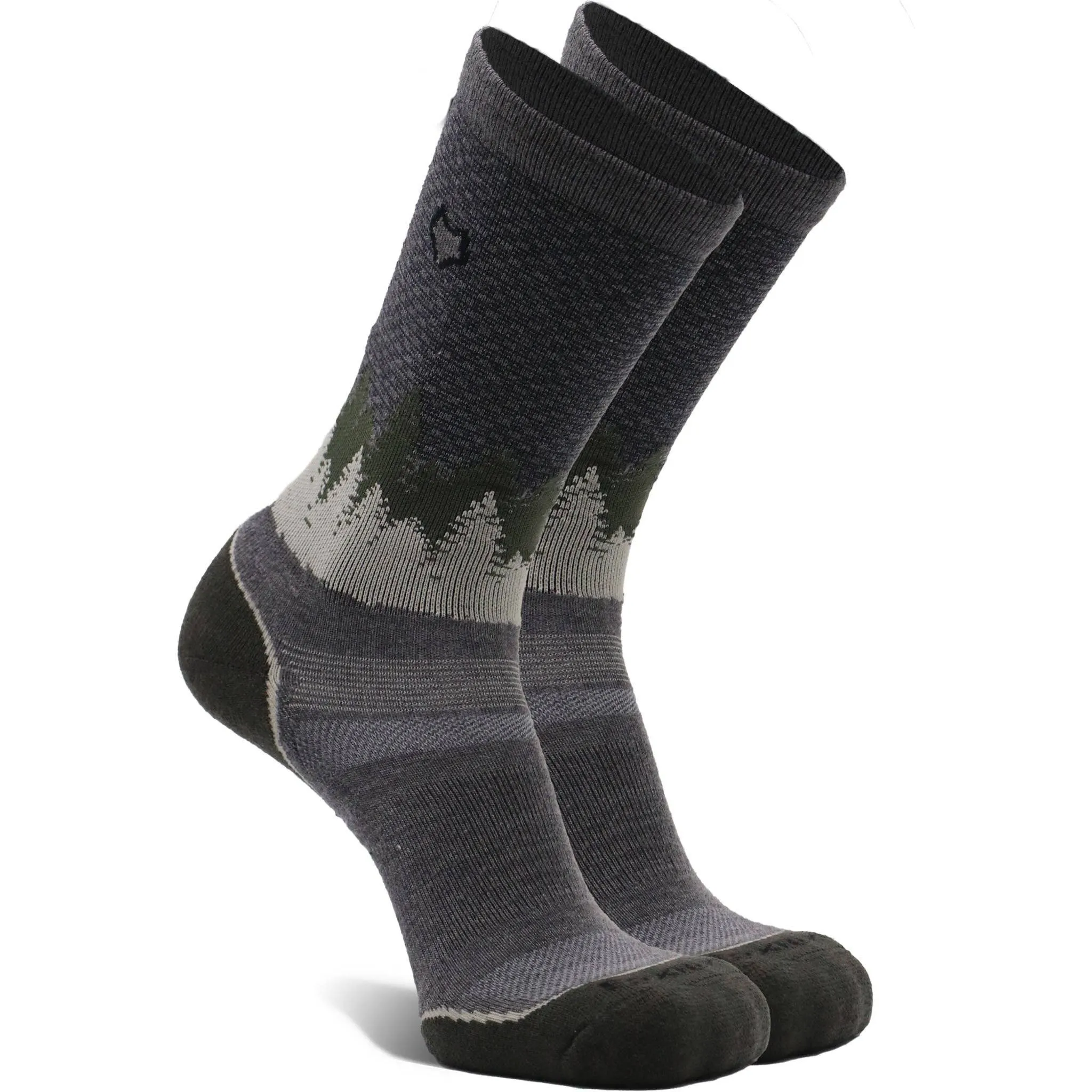 Hike Decorah Medium Weight Crew: Charcoal/Red / Medium