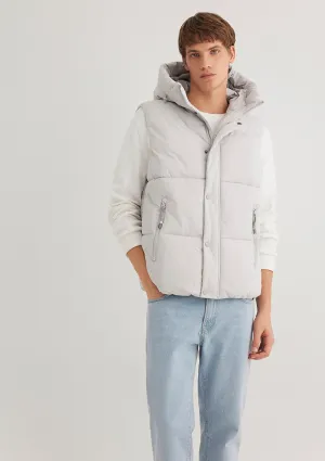 Hooded Grey Puffer Vest