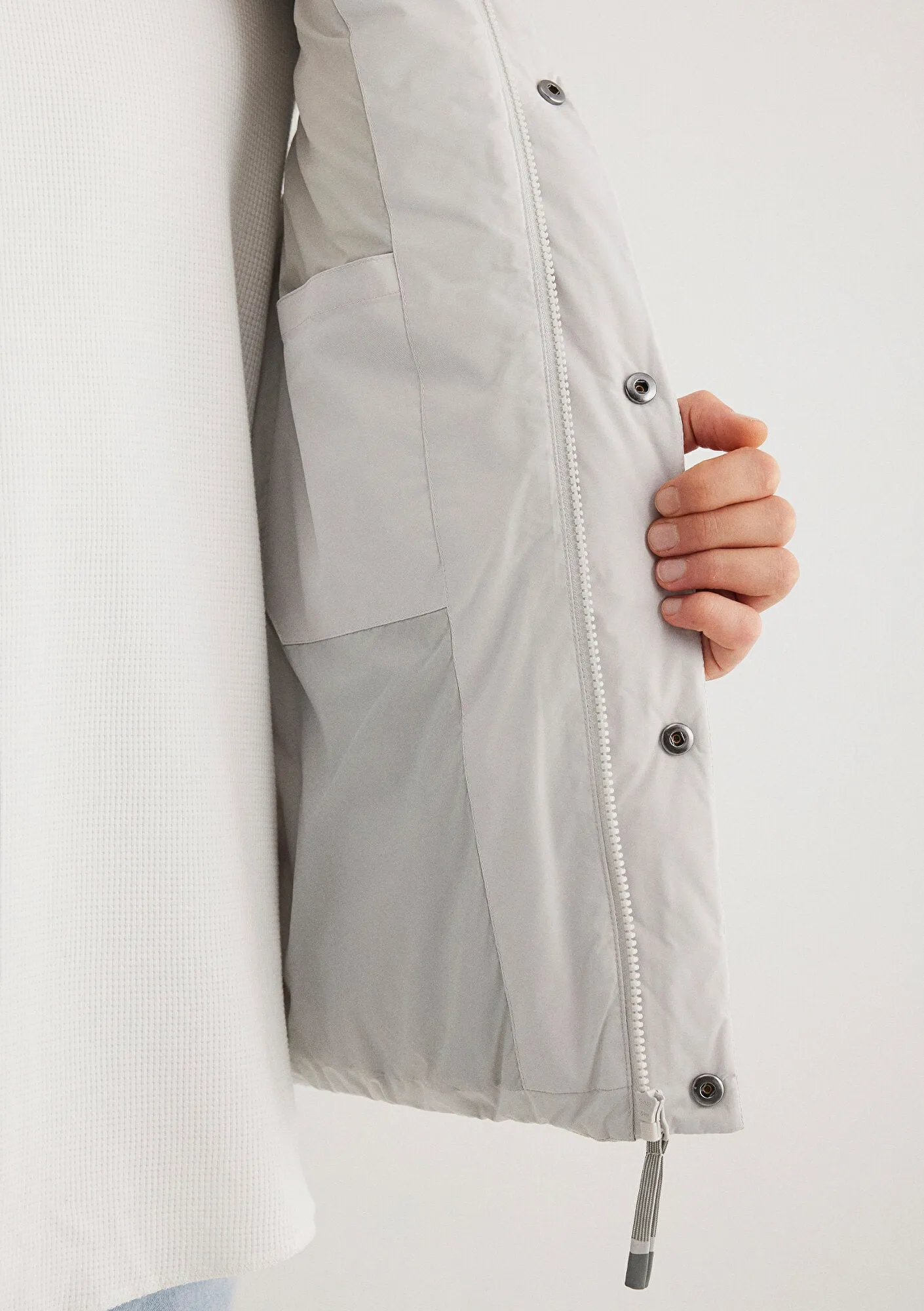 Hooded Grey Puffer Vest