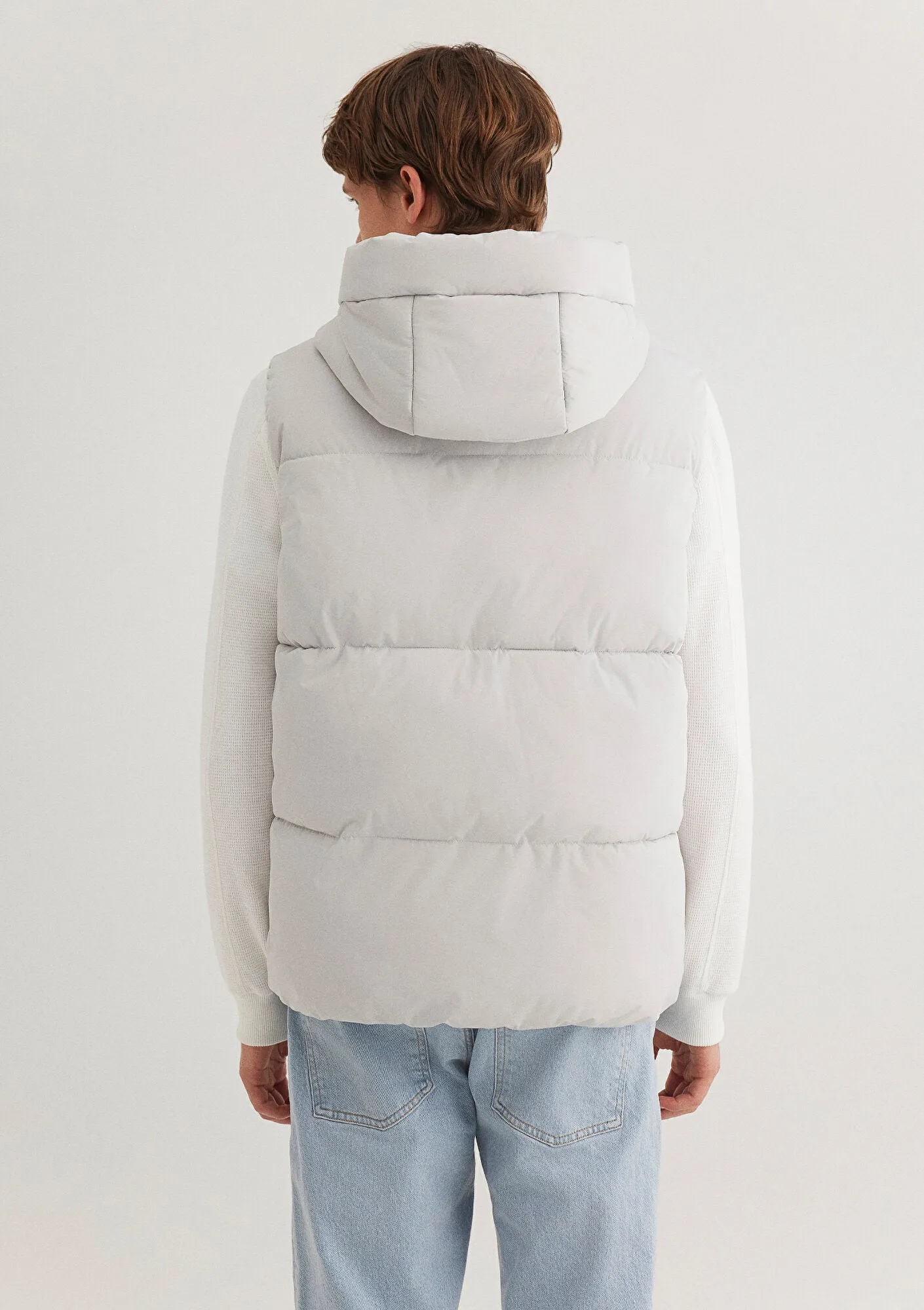 Hooded Grey Puffer Vest