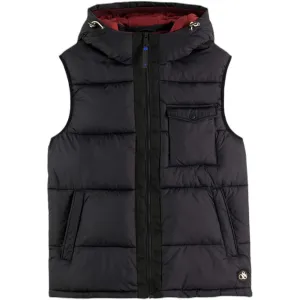 Hooded Puffer Vest - Black