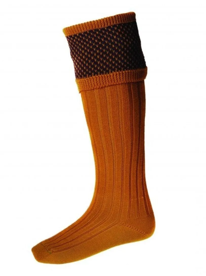 HOUSE OF CHEVIOT Tayside Shooting Socks - Mens - Ochre
