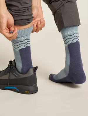 Icebreaker Mens Merino Hike  Medium Crew Across the Peaks Socks
