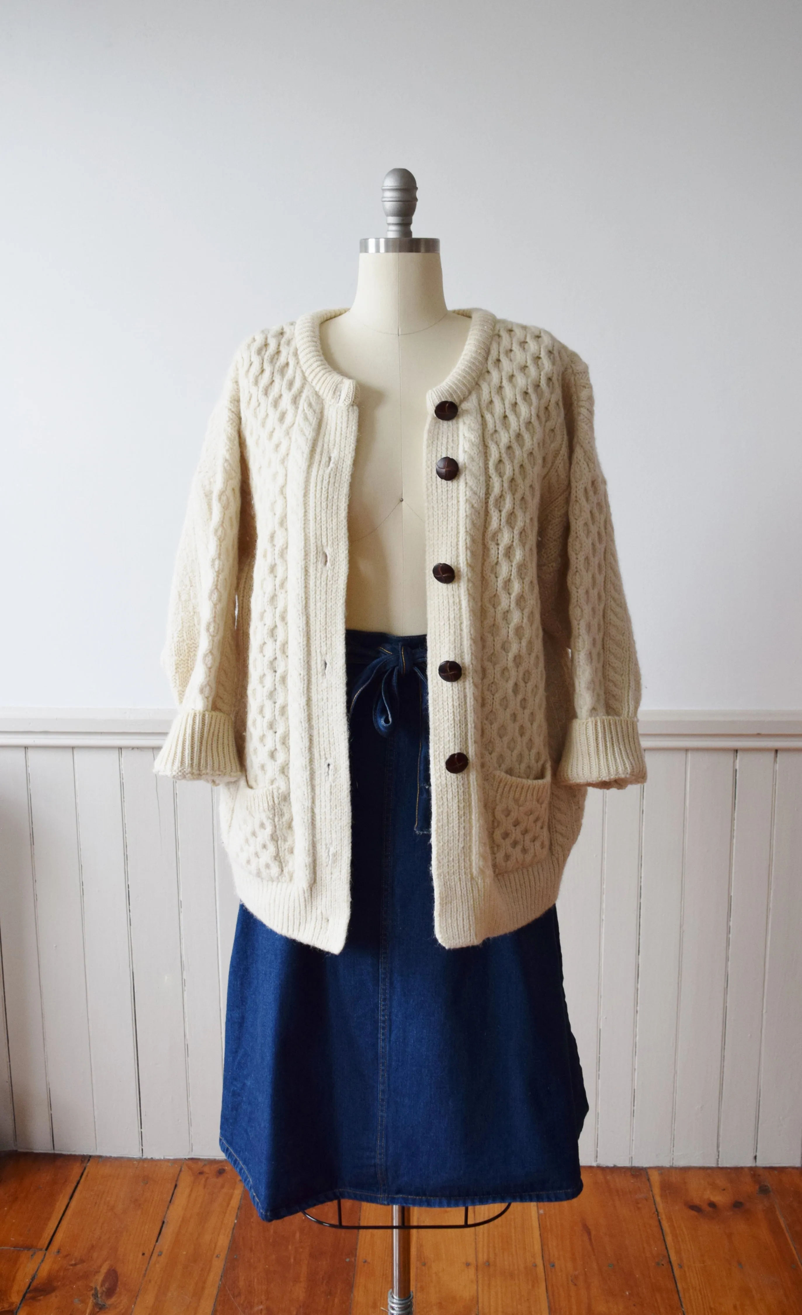 Irish Cable Knit Cardigan | M/L