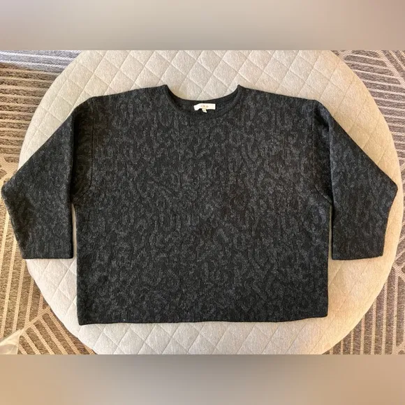 IRO Bella XS Black &amp; Gray Alpaca Wool Chunky Oversized Sweater Orig $400