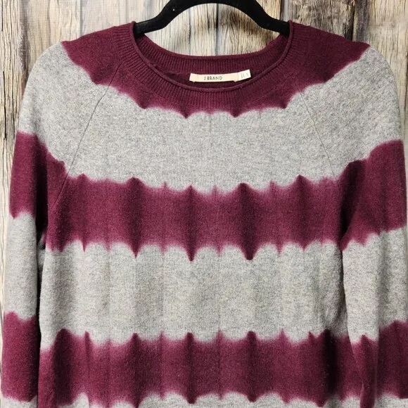 J BRAND Wool Cashmere Tie-Dye Striped Sweater - S