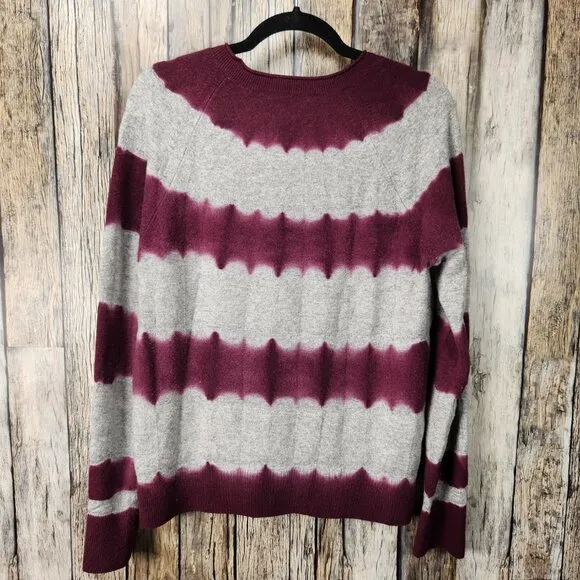 J BRAND Wool Cashmere Tie-Dye Striped Sweater - S
