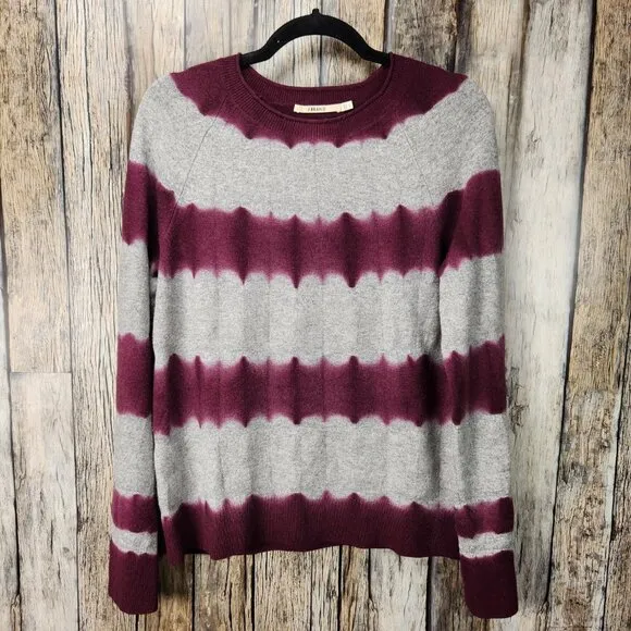 J BRAND Wool Cashmere Tie-Dye Striped Sweater - S