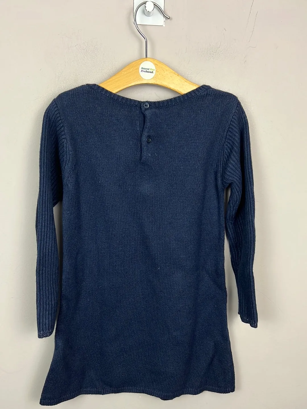 Jacadi navy knit dress with bow 36m