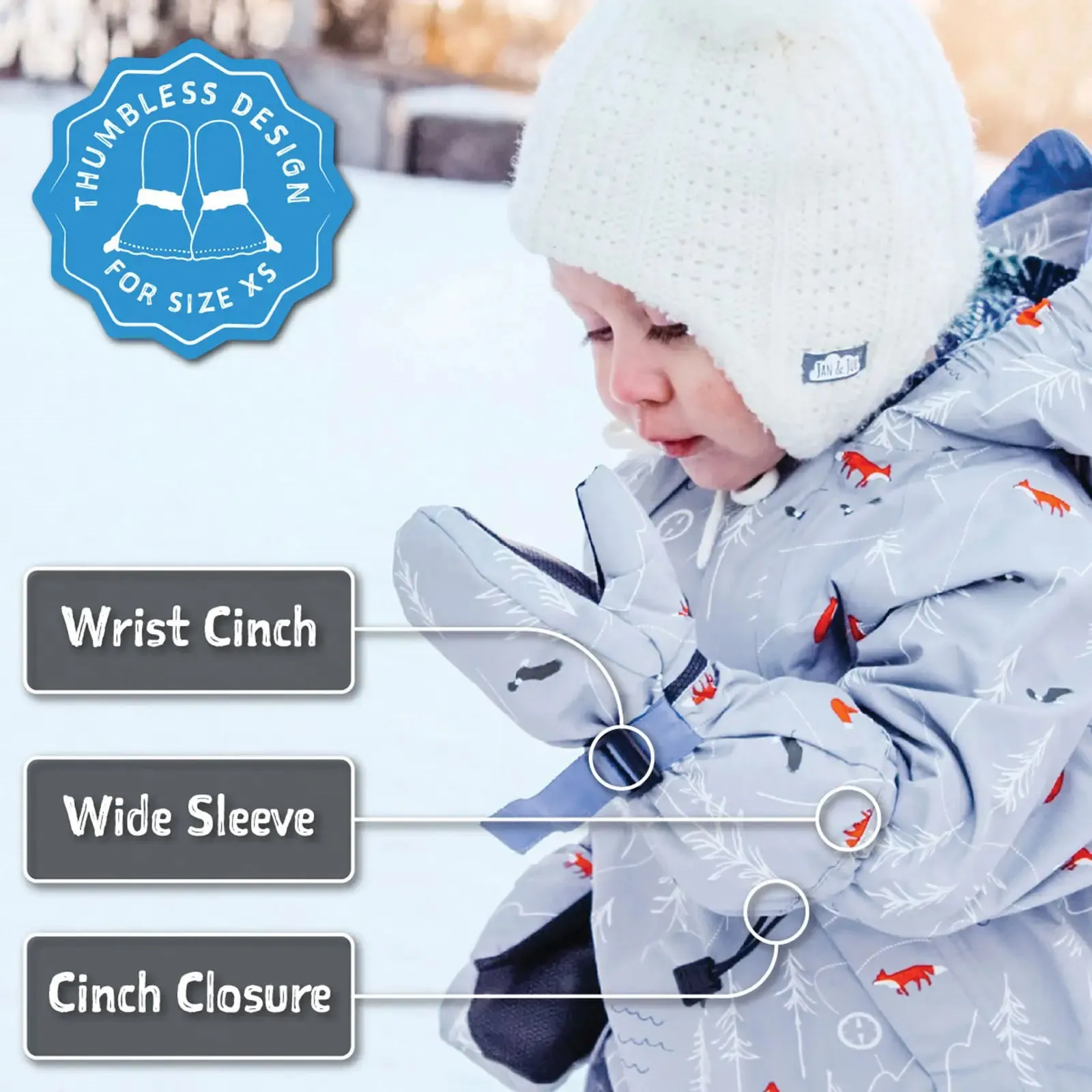 Jan & Jul Kids Toasty-Dry Waterproof Snow Mitten - Winter Sun