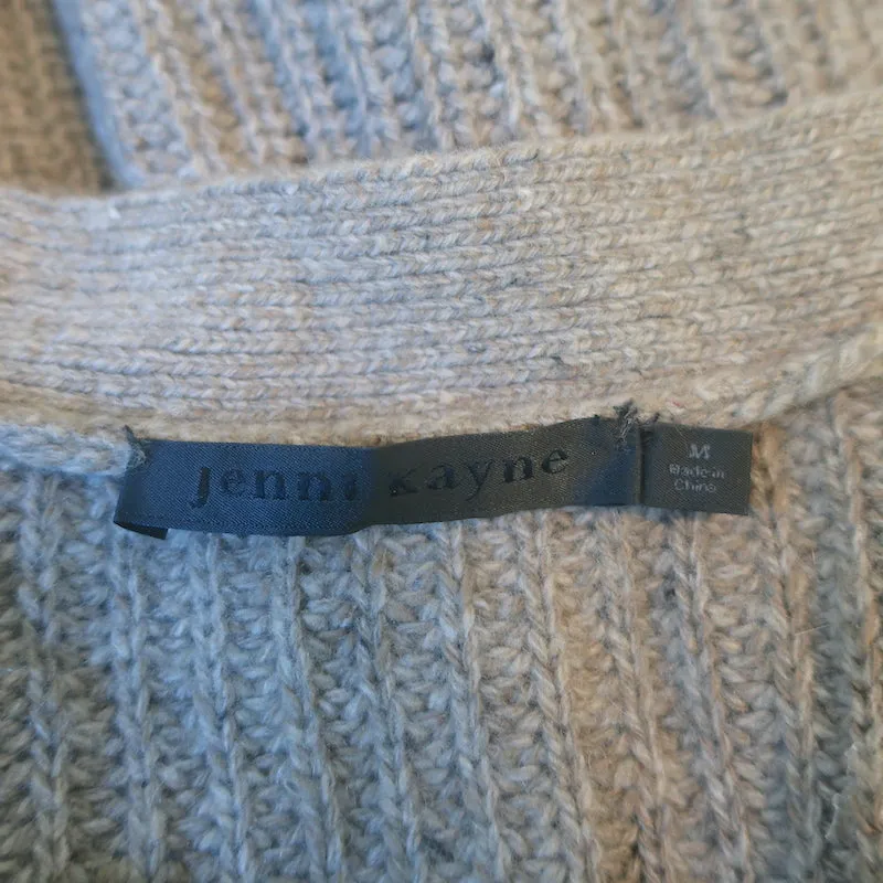 Jenni Kayne Cocoon Cardigan Taupe Cashmere-Blend Ribbed Knit Size Medium