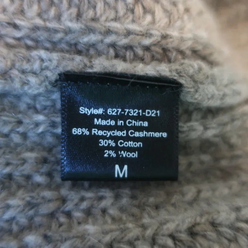 Jenni Kayne Cocoon Cardigan Taupe Cashmere-Blend Ribbed Knit Size Medium