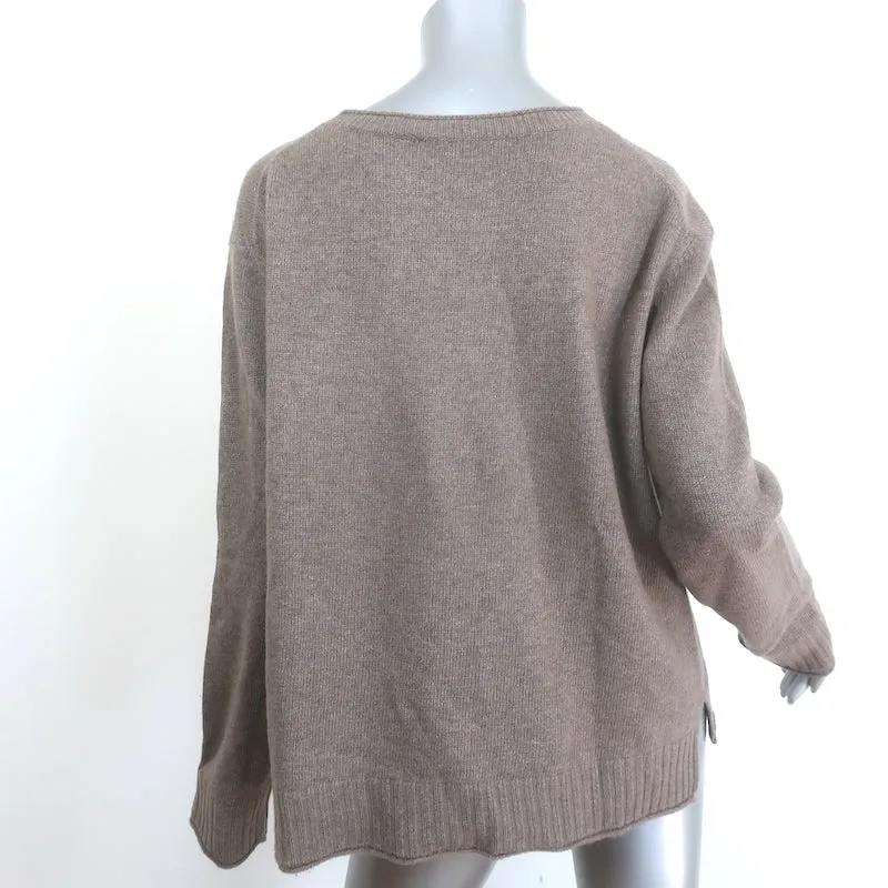 Jenni Kayne Everyday Crewneck Sweater Taupe Wool-Blend Size Large