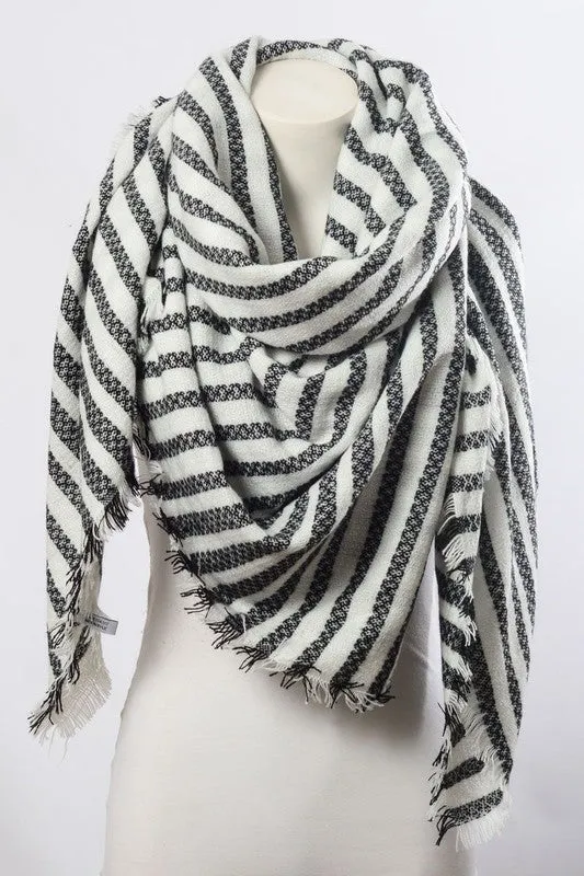 JENNY STRIPE SCARF BLACK
