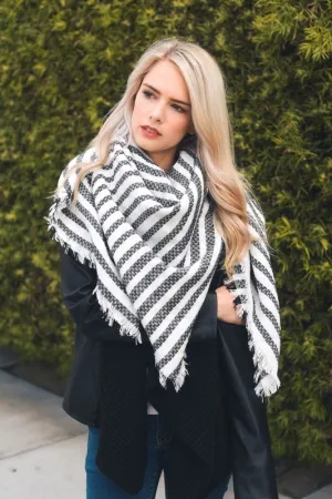 JENNY STRIPE SCARF BLACK