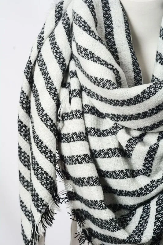 JENNY STRIPE SCARF BLACK