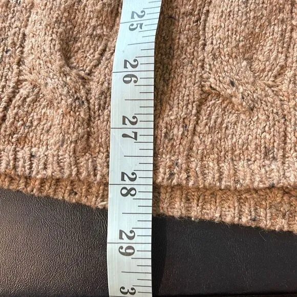 J.Jill Women's Knit Sweater Long Pullover Wool Blend Camel Brown Size Medium