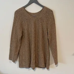 J.Jill Women's Knit Sweater Long Pullover Wool Blend Camel Brown Size Medium