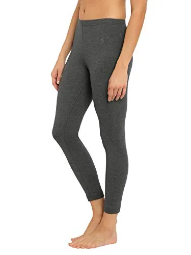 Jockey Women's Thermal Leggings with Concealed Elastic Waistband 2520_Charcoal Melange_S