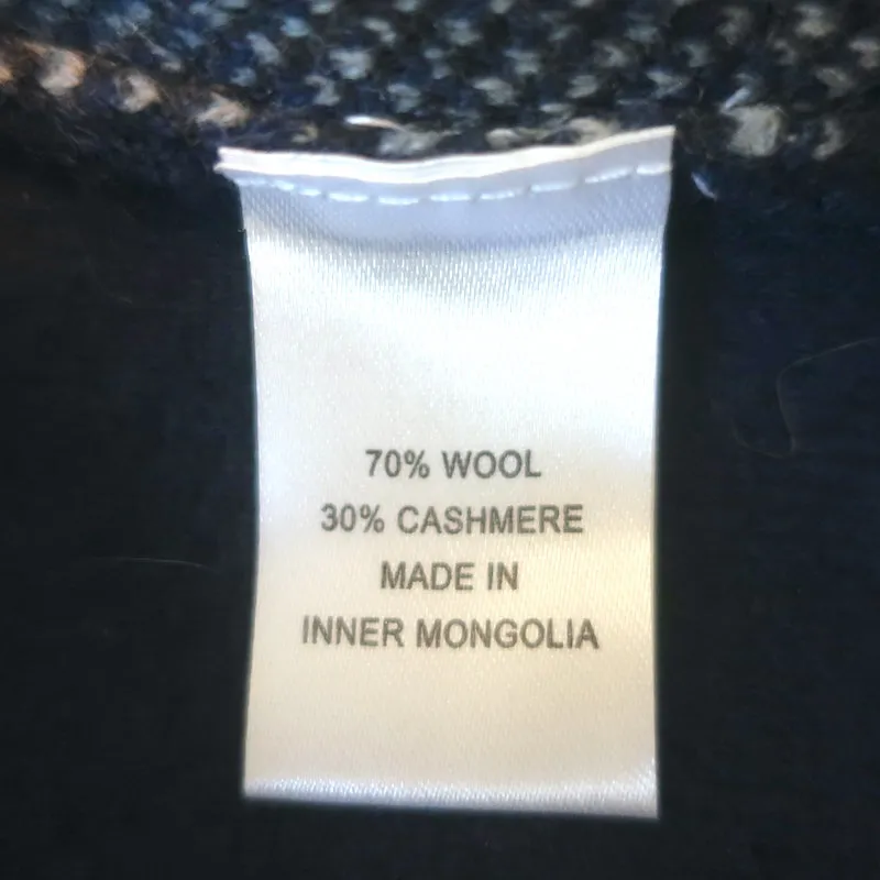 Jumper 1234 Tartan Plaid Sweater Navy/Gray Wool-Cashmere Size 2