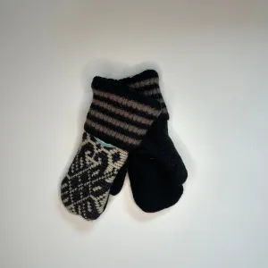 Kids Mittens S/M - Black & Cream - 282